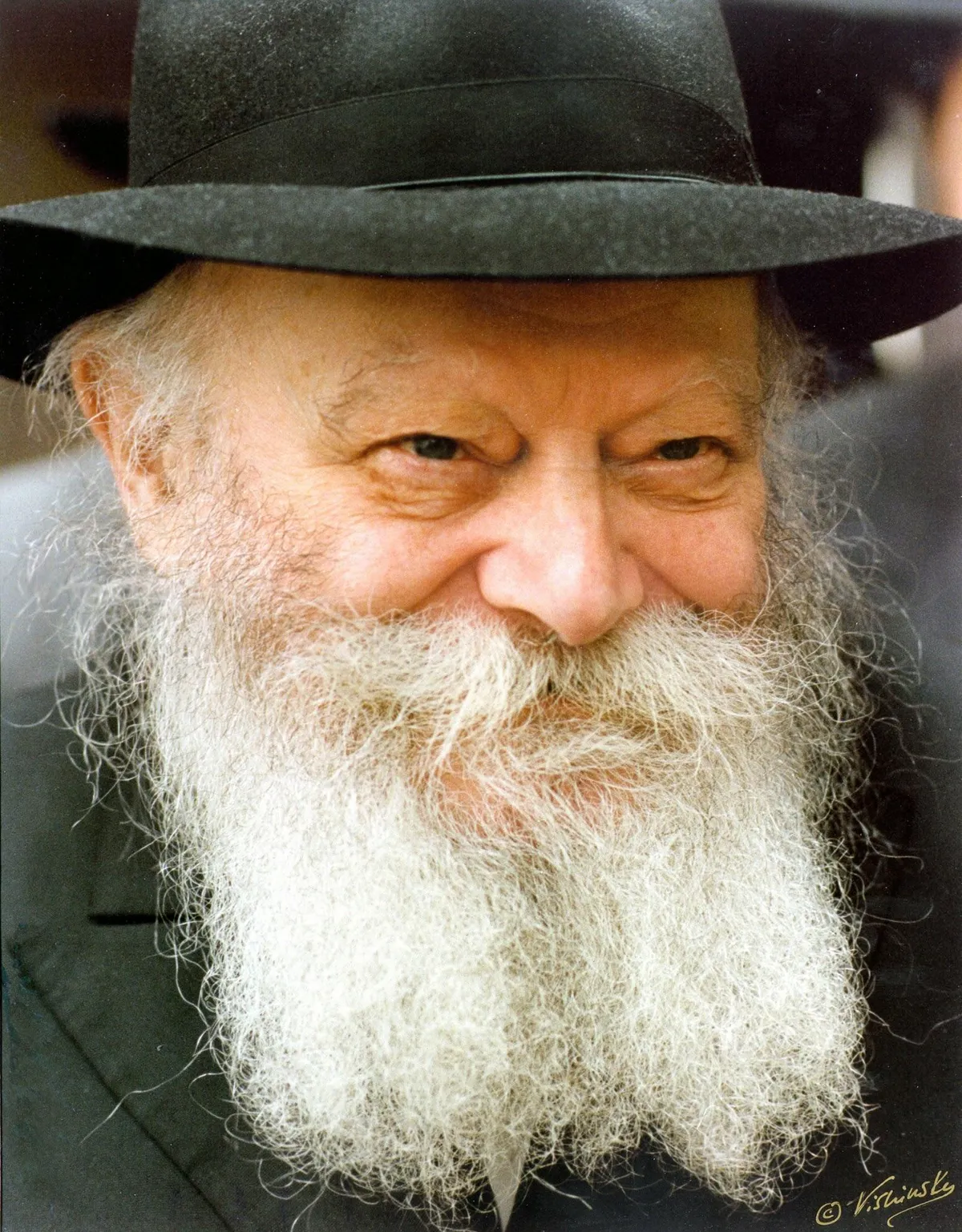 Close portrait of the Lubavitcher Rebbe